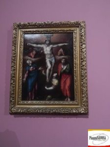 Marcello Venusti, "Cristo crocifisso vivo con la Madonna, san Giovanni e Maria Maddalena ai piei della croce", olio su rame post 1550 - Roma collezione privata (Ph. Chiara Ricci)